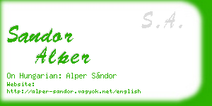 sandor alper business card